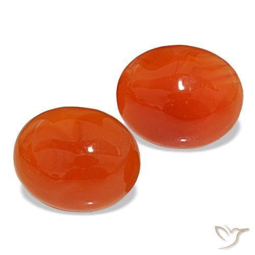 Corniola naturale arancione da 6,01 ct, taglio ovale, traslucido