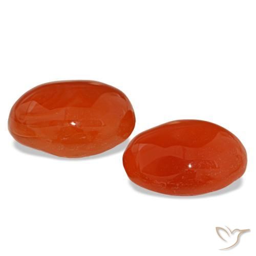Corniola naturale arancione da 6,01 ct, taglio ovale, traslucido