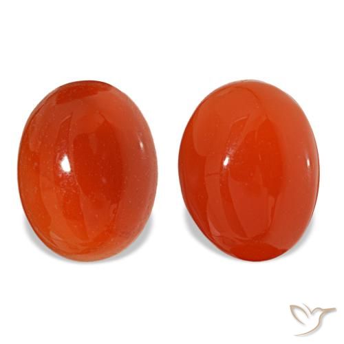 Corniola naturale arancione da 3,46 ct, taglio ovale, traslucido