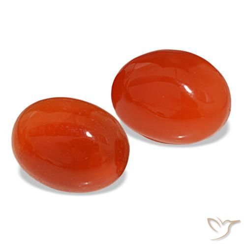 Corniola naturale arancione da 3,46 ct, taglio ovale, traslucido