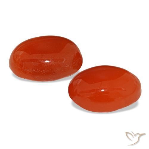 Corniola naturale arancione da 3,46 ct, taglio ovale, traslucido