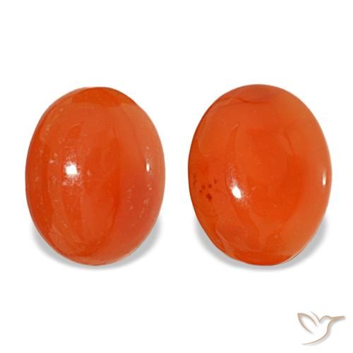 3.64ctw arancione corniola, ovale, traslucido