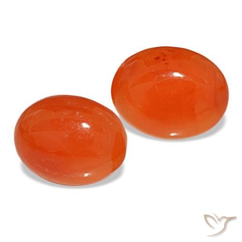 Corniola naturale arancione da 3,64 ct, taglio ovale, traslucido