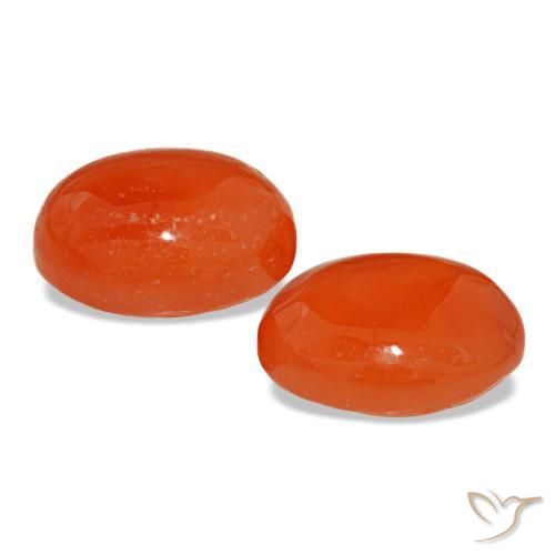 Corniola naturale arancione da 3,64 ct, taglio ovale, traslucido
