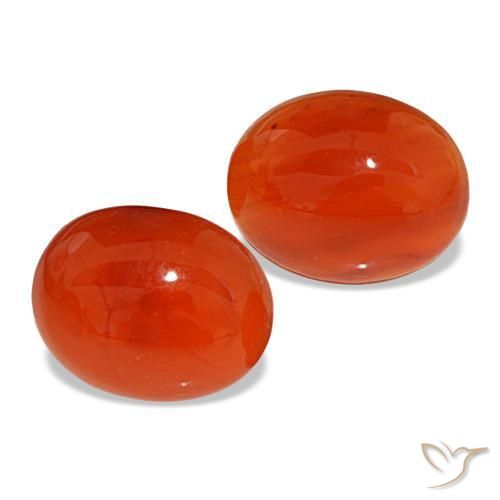 Corniola naturale arancione da 4,90 ct, taglio ovale, traslucido