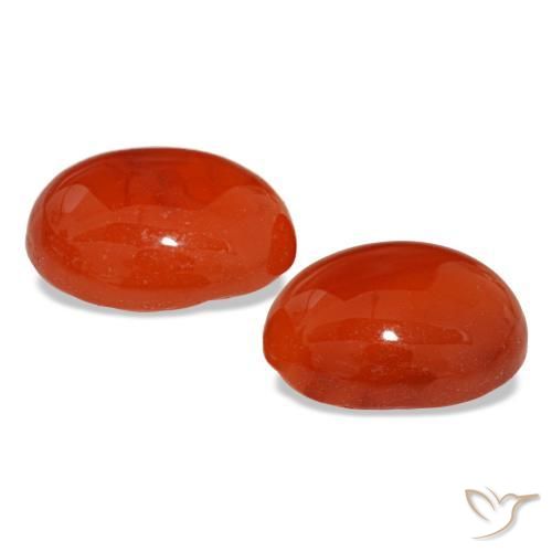 Corniola naturale arancione da 4,90 ct, taglio ovale, traslucido