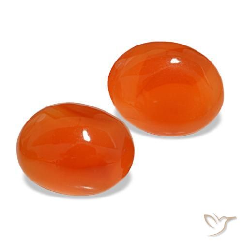Corniola naturale arancione da 3,81 ct, taglio ovale, traslucido