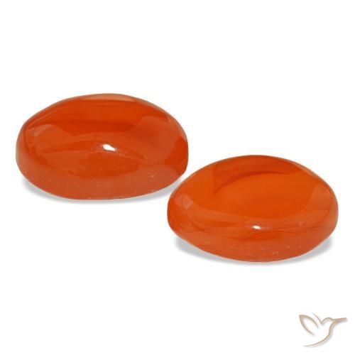 Corniola naturale arancione da 3,81 ct, taglio ovale, traslucido