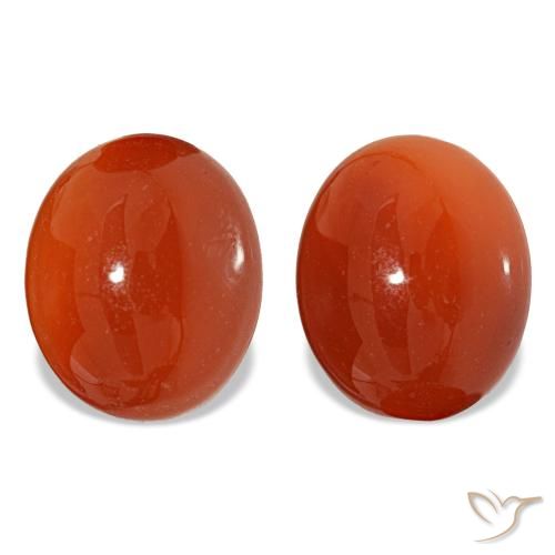 Corniola naturale arancione da 5,88 ct, taglio ovale, traslucido