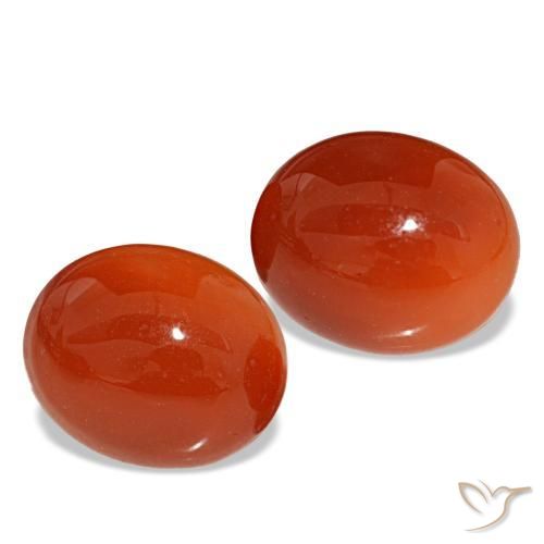Corniola naturale arancione da 5,88 ct, taglio ovale, traslucido