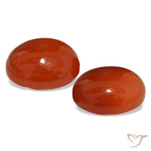 Corniola naturale arancione da 5,88 ct, taglio ovale, traslucido