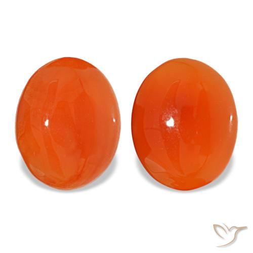 Corniola naturale arancione da 4,65 ct, taglio ovale, traslucido