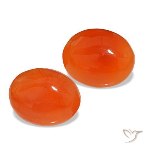 Corniola naturale arancione da 4,65 ct, taglio ovale, traslucido