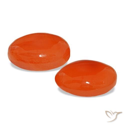 Corniola naturale arancione da 4,65 ct, taglio ovale, traslucido