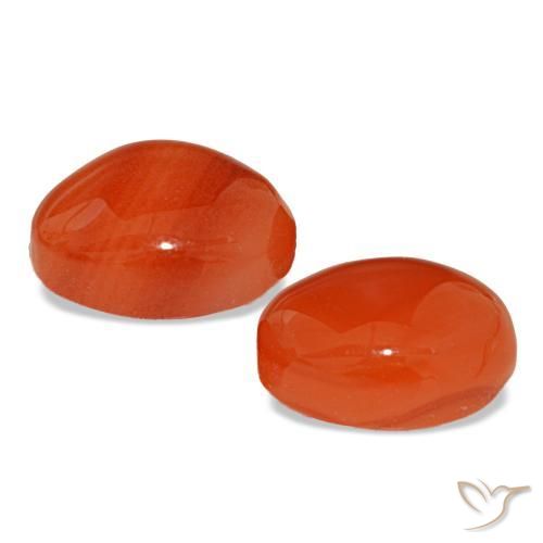 Corniola naturale arancione da 4,25 ct, taglio ovale, traslucido