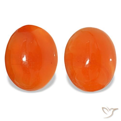 Corniola naturale arancione da 4,71 ct, taglio ovale, traslucido