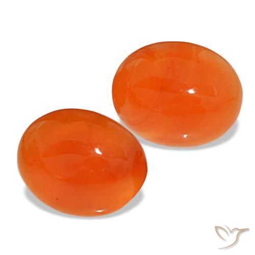 Corniola naturale arancione da 4,71 ct, taglio ovale, traslucido