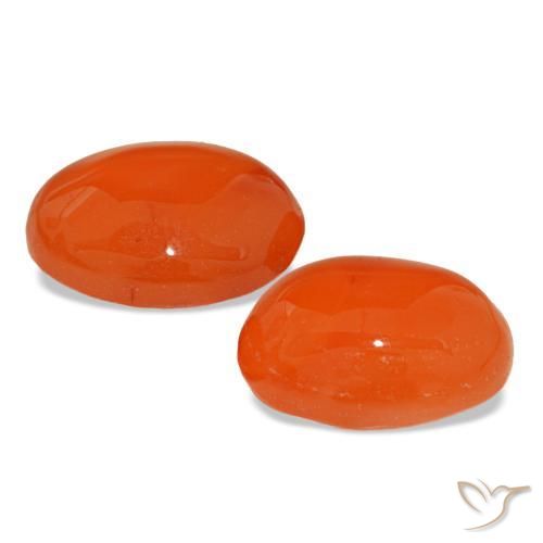 Corniola naturale arancione da 4,71 ct, taglio ovale, traslucido