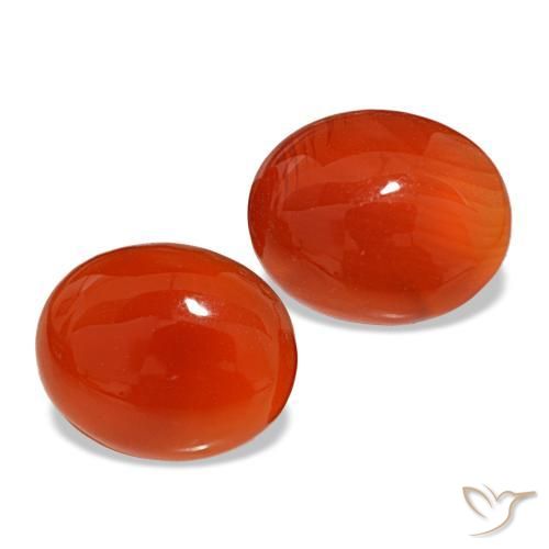 Corniola naturale arancione da 6,25 ct, taglio ovale, traslucido