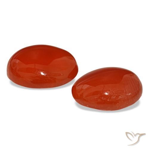 Corniola naturale arancione da 6,25 ct, taglio ovale, traslucido