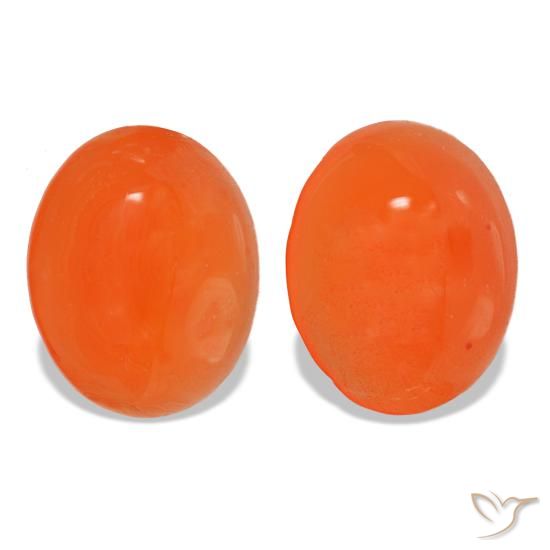Corniola naturale arancione da 4,90 ct, taglio ovale, traslucido