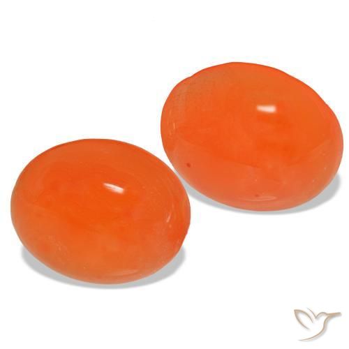 Corniola naturale arancione da 4,90 ct, taglio ovale, traslucido