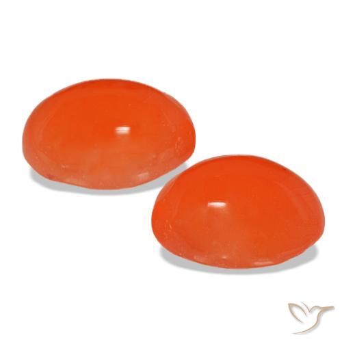 Corniola naturale arancione da 4,90 ct, taglio ovale, traslucido