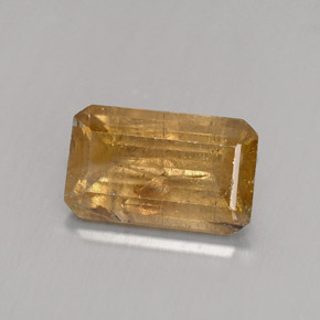 Cassiterite naturale marrone da 4,50 ct, taglio smeraldo, SI-I1
