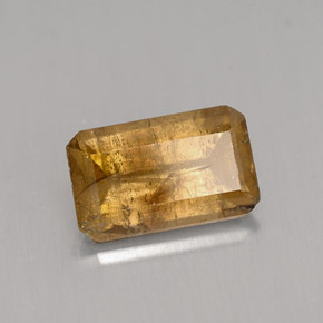 Cassiterite naturale marrone da 4,50 ct, taglio smeraldo, SI-I1