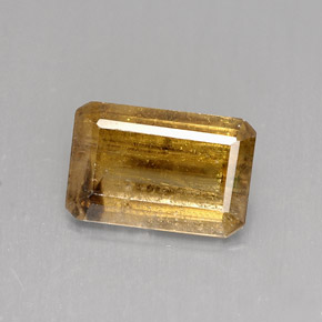 Cassiterite naturale marrone da 4,12 ct, taglio smeraldo, SI