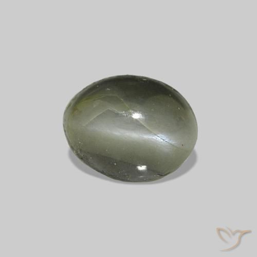 Cat's Eye Alexandrite Verde medio naturale da 0.71 ct, Ovale, Opaco