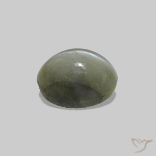 Cat's Eye Alexandrite Verde medio naturale da 0.71 ct, Ovale, Opaco