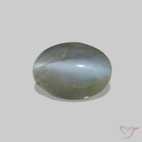 Cat's Eye Alexandrite Verde medio naturale da 0.86 ct, Ovale, Opaco