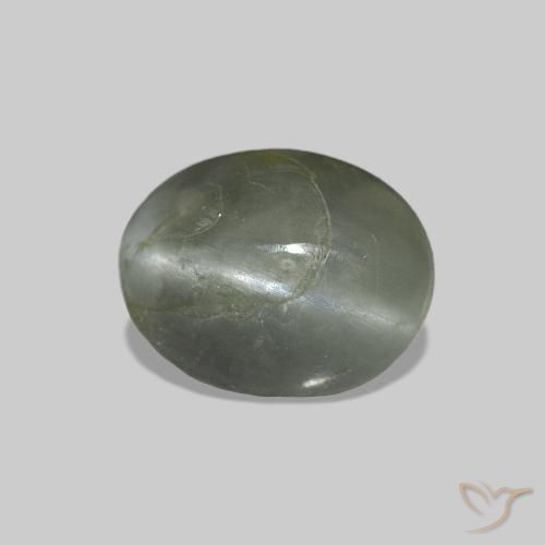 Cat's Eye Alexandrite Verde medio naturale da 0.94 ct, Ovale, Opaco