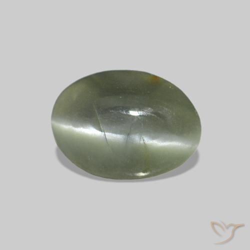Cat's Eye Alexandrite Grigio verde naturale da 0.50 ct, Ovale, Trasparente