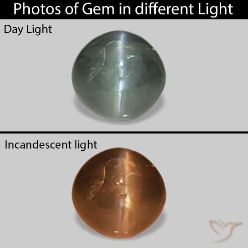 0.53ct Verde caldo Cat's Eye Alexandrite, Rotondo, Opaco