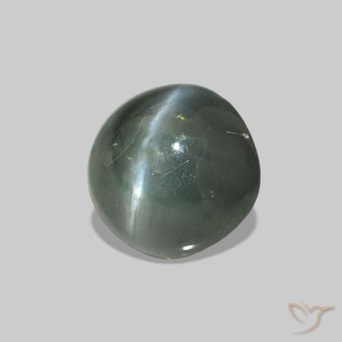 Alessandrite occhio di gatto Verde caldo naturale da 0.53 ct, Taglio rotondo, Opaco