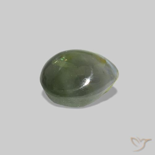Cat's Eye Alexandrite Verde medio naturale da 0.53 ct, Ovale, Opaco