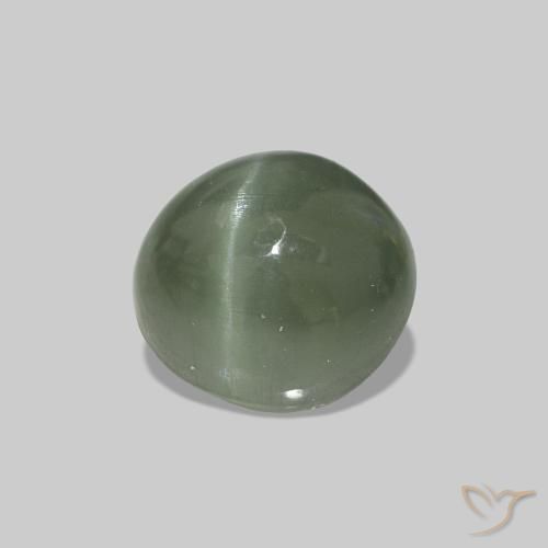 Alessandrite occhio di gatto Verde medio naturale da 0.59 ct, Taglio ovale, Opaco