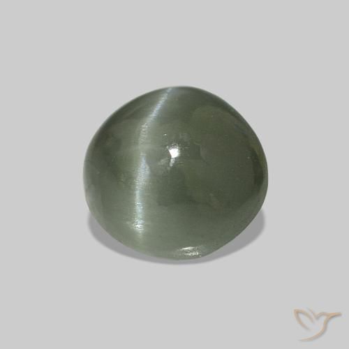 Alessandrite occhio di gatto Verde medio naturale da 0.54 ct, Taglio ovale, Opaco
