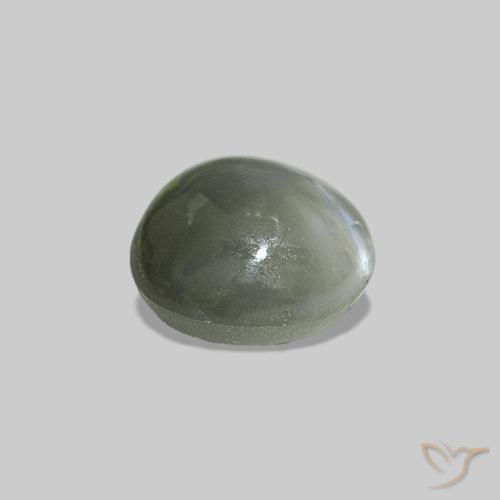 Alessandrite occhio di gatto Grigio verde naturale da 0.51 ct, Taglio ovale, Opaco