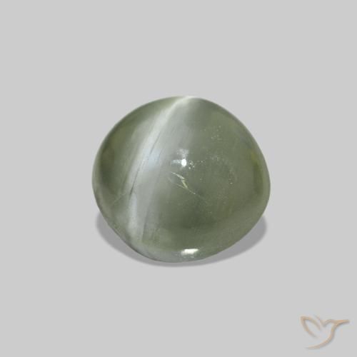 Cat's Eye Alexandrite Verde medio naturale da 0.60 ct, Ovale, Opaco