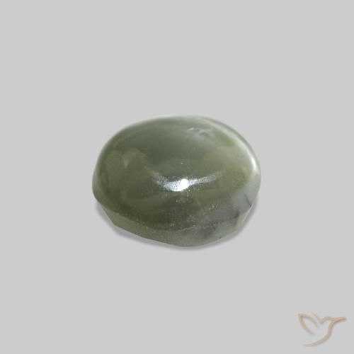 Cat's Eye Alexandrite Verde medio naturale da 0.60 ct, Ovale, Opaco