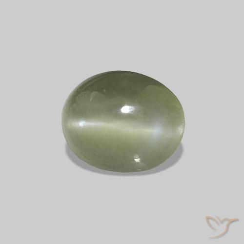 Cat's Eye Alexandrite Verde medio naturale da 0.81 ct, Ovale, Opaco