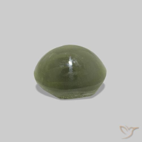 Cat's Eye Alexandrite Verde medio naturale da 0.81 ct, Ovale, Opaco
