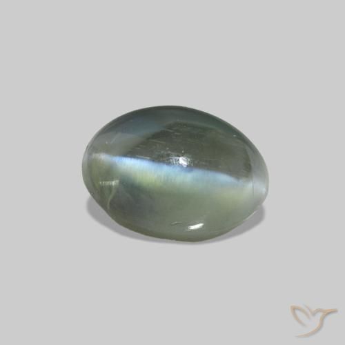 Alessandrite occhio di gatto Verde naturale da 0.74 ct, Taglio ovale, Opaco