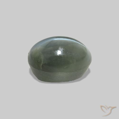 Alessandrite occhio di gatto Verde naturale da 0.74 ct, Taglio ovale, Opaco