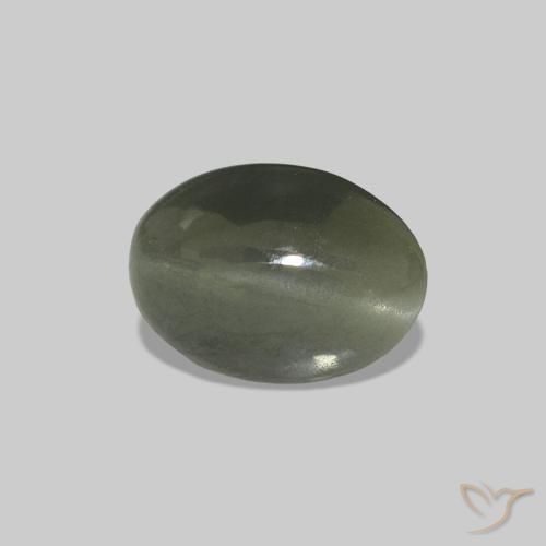 Cat's Eye Alexandrite Verde medio naturale da 0.61 ct, Ovale, Opaco