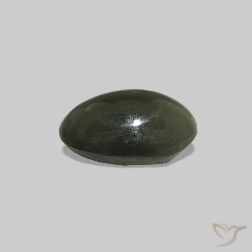Cat's Eye Alexandrite Verde medio naturale da 0.61 ct, Ovale, Opaco