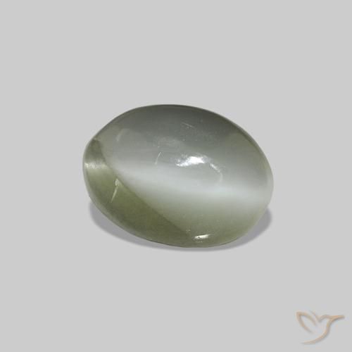 Alessandrite occhio di gatto Grigio verde naturale da 0.61 ct, Taglio ovale, Opaco